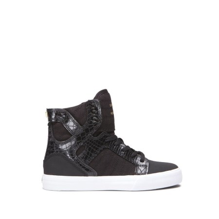 Supra Skytop Svart Høye Sneakers Barn [NO-3-P648]